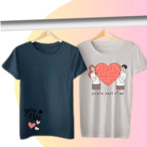 Zinc & White with “You Are Part of Me and a Heart” & “You and Me” Prints | Summer Lovewear by Teesora