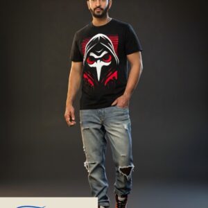 Teesora Reaper Hood Graphic T-Shirt in Black – Men's cotton tee with bold reaper artwork