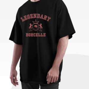 Oversized Black “Legendary Bourcels” T-Shirt  men– Summer Streetwear Cotton Tee